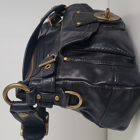 🖤💛 Vintage COACH Leather Shoulder Bag - Picture 5 of 10